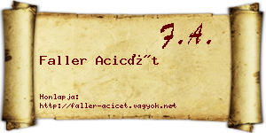 Faller Acicét névjegykártya